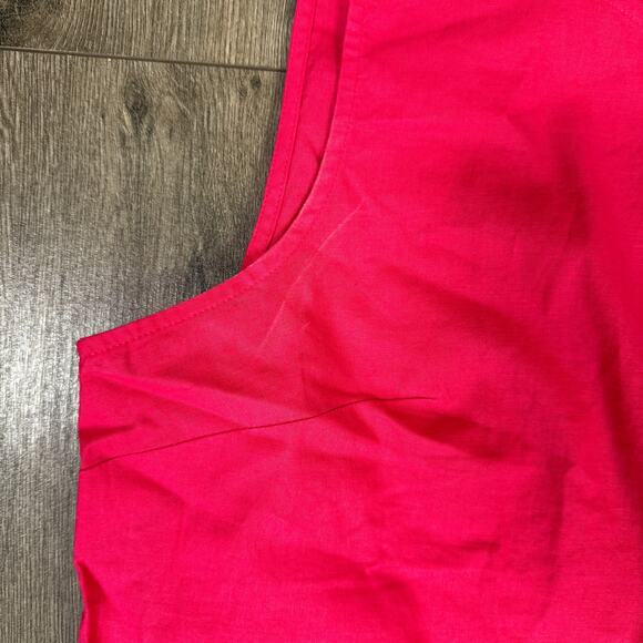 J.Crew Embroidered-Trim Shell Top WMNS M Snapdragon Pink Linen Cotton Sleeveless - Picture 7 of 10